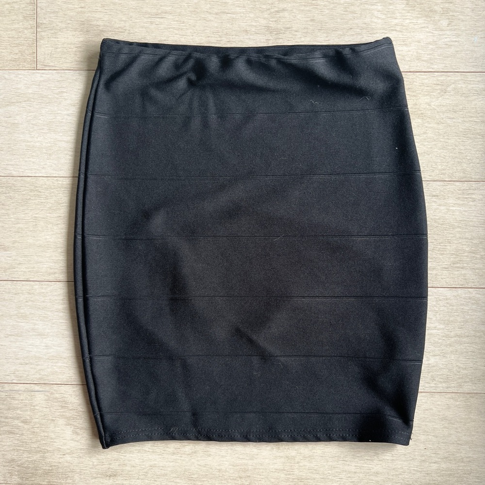 Missguided Black Bandage Mini Skirt